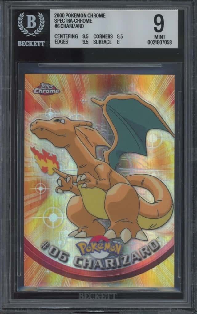 2000 Pokemon Topps Chrome Spectra Chrome #6 Charizard 3-9.5 subs Mint BGS 9
