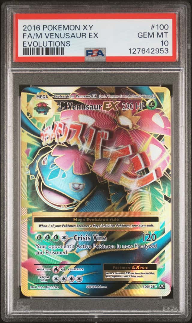 MEGA VENUSAUR EX 2016 POKEMON XY EVOLUTIONS 100/108 FULL ART PSA 10 Q3963-7