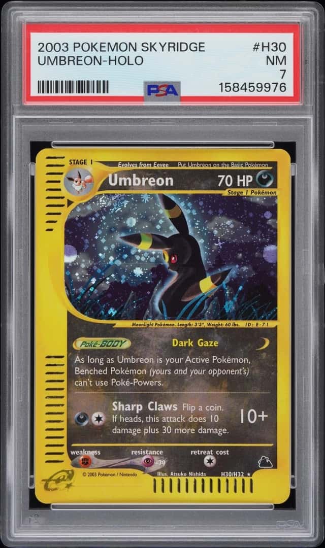 2003 POKEMON SKYRIDGE #H30 UMBREON-HOLO PSA 7