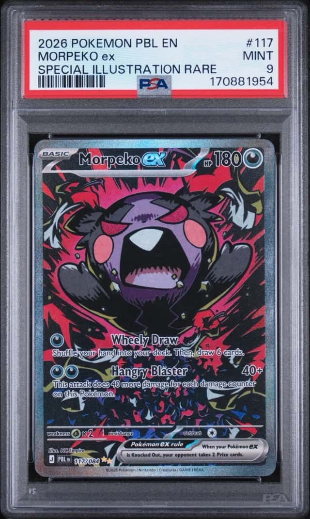 2026 POKEMON PBL EN-PITCH BLACK SPECIAL ILLUSTRATION RARE #117 MORPEKO EX PSA 9