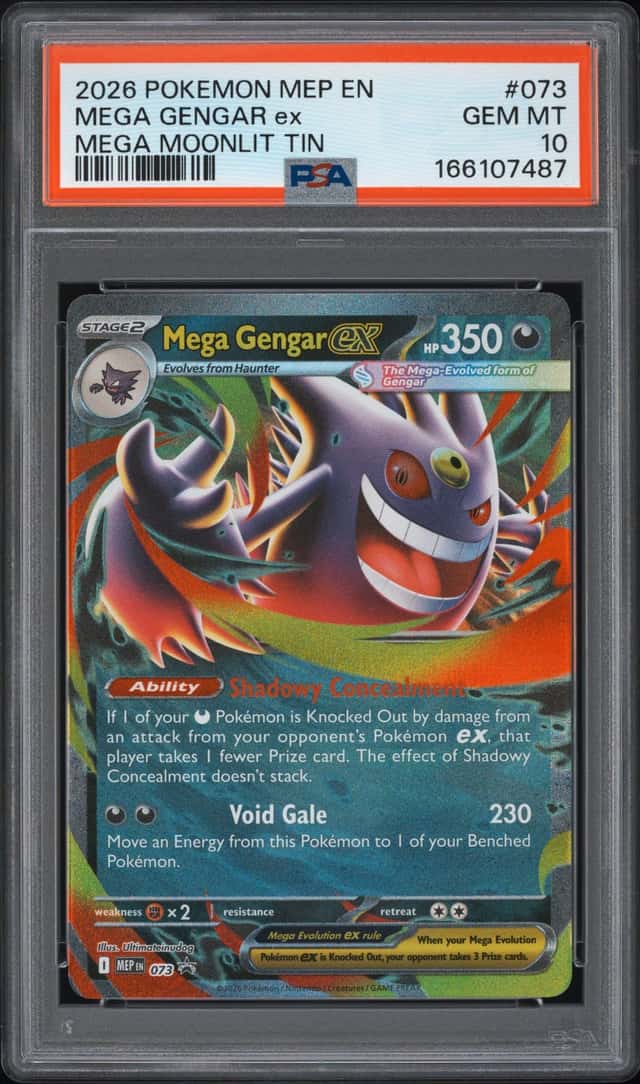 2026 POKEMON MEP EN-ME BLACK STAR PROMO MEGA MOONLIT TIN MEGA GENGAR EX PSA 10