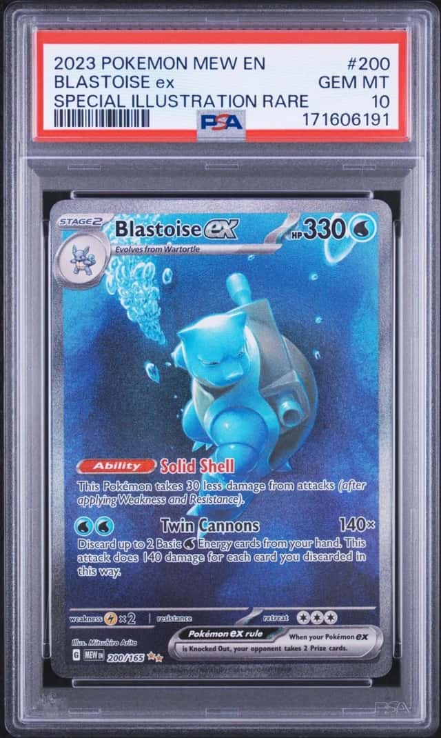 2023 POKEMON MEW EN-151 SPECIAL ILLUSTRATION RARE #200 BLASTOISE EX PSA 10