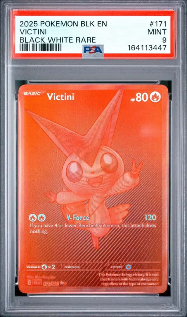 2025 POKEMON BLK EN-BLACK BOLT BLACK WHITE RARE #171 VICTINI PSA 9