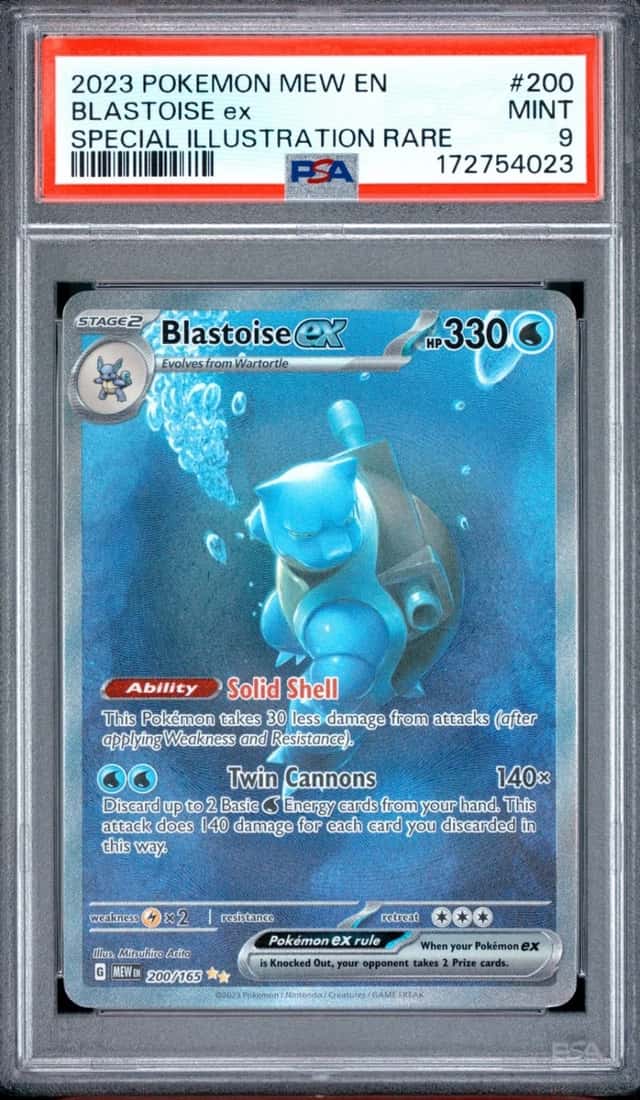 2023 POKEMON MEW EN-151 SPECIAL ILLUSTRATION RARE #200 BLASTOISE EX PSA 9