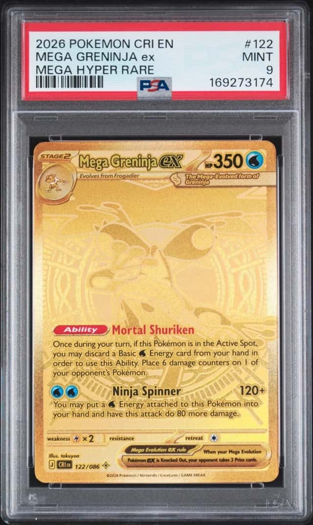 2026 POKEMON CRI EN-CHAOS RISING MEGA HYPER RARE #122 MEGA GRENINJA EX PSA 9