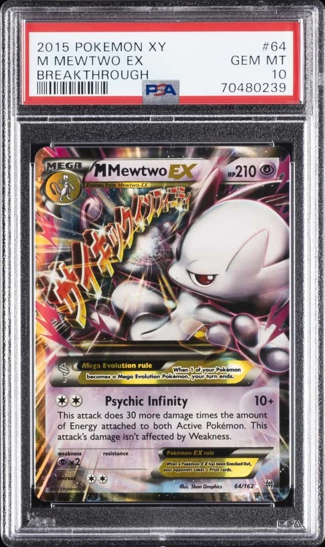 2015 POKEMON XY BREAKTHROUGH #64 M MEWTWO EX PSA 10
