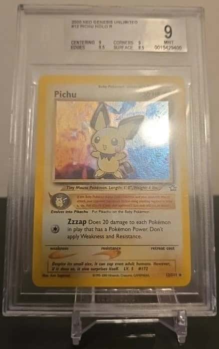 Pokémon TCG Pichu Neo Genesis 12/111 Mint Condition 1st Edition BGS 9