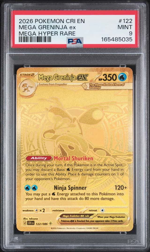 2026 POKEMON CRI EN-CHAOS RISING MEGA HYPER RARE #122 MEGA GRENINJA EX PSA 9
