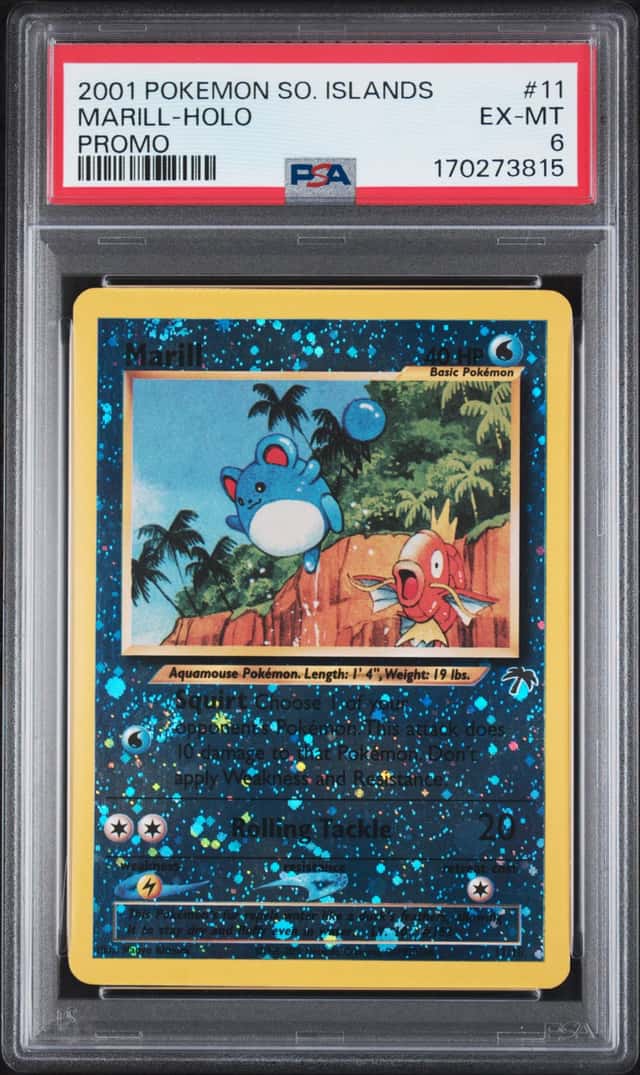 2001 Pokemon SO. IsLANDS #11 Marill Holo Promo PSA 6 EX-MT