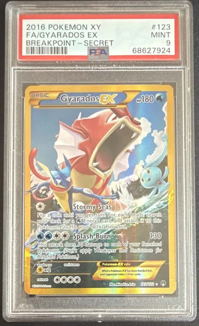 The Pokémon Company 2016 Gyarados EX 123/122 Breakpoint Secret Rare Holo PSA 9