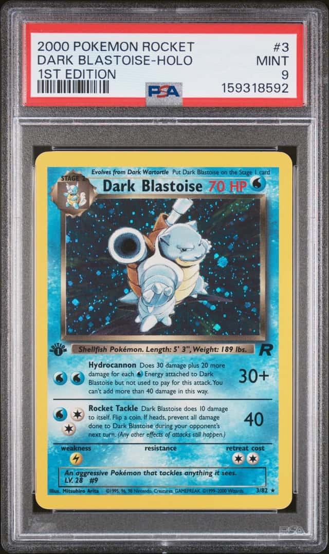 POKEMON GRADED DARK BLASTOISE 1ST ED #3/82 PSA 9 MINT TEAM ROCKET HOLO