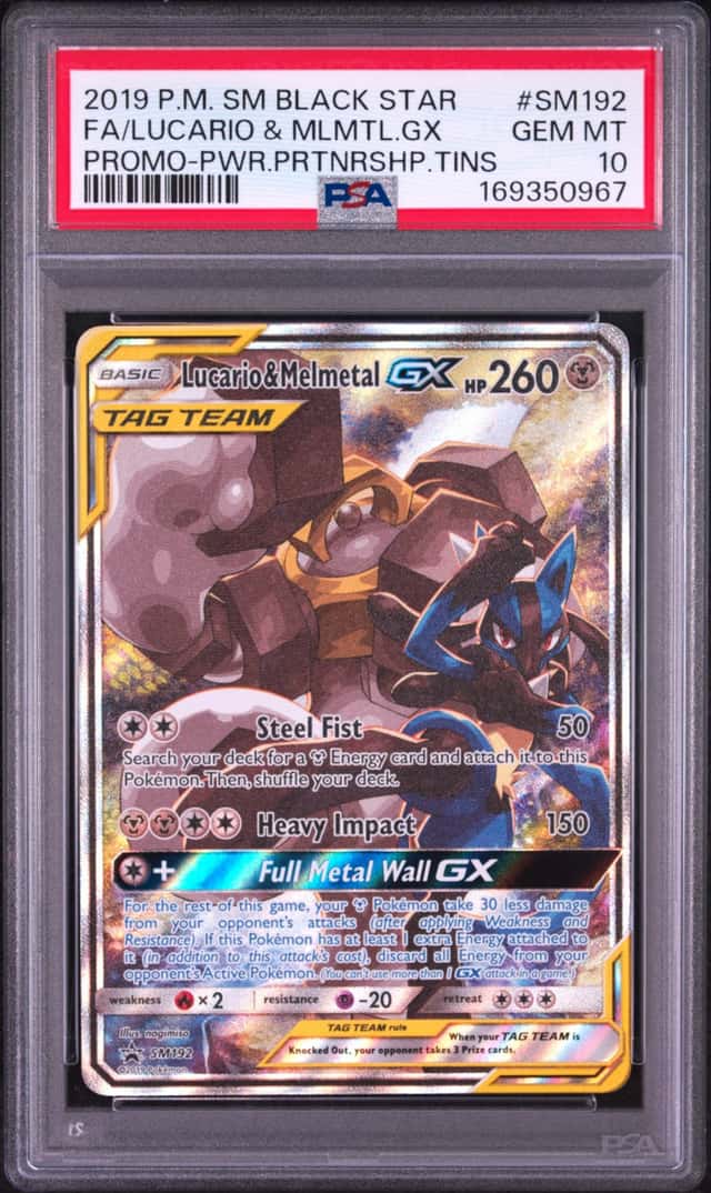 Pokémon TCG Lucario & Melmetal Tag Team GX SM192 Promo Sun & Moon PSA 10 GEM