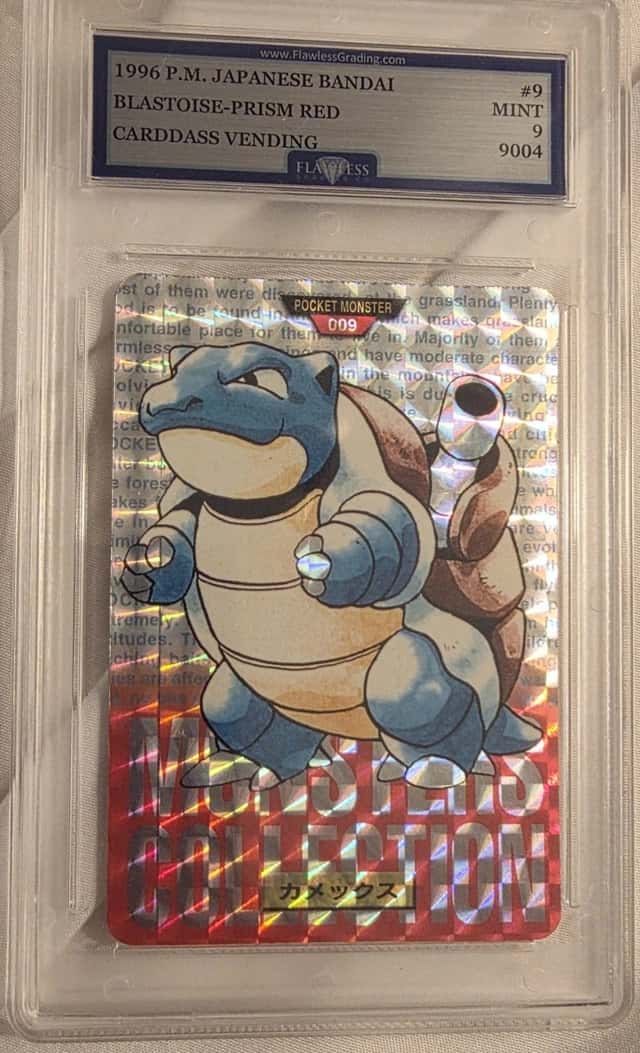 1996 POKEMON JAPANESE BANDAI CARDDASS VENDING PRISM #9 BLASTOISE PSA 9 FLAWLESS