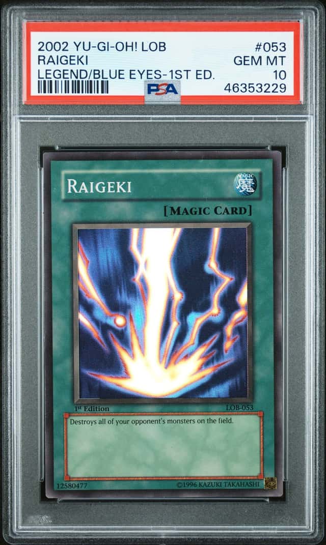 Raigeki LOB-053 1st Edition Super Rare GLOSSY Yugioh PSA 10 *229