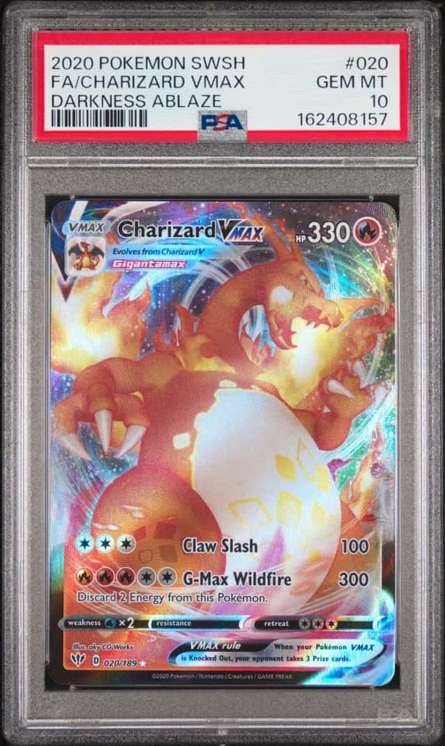 2020 POKEMON SWORD & SHIELD DARKNESS ABLAZE #020 FULL ART/CHARIZARD VMAX PSA 10