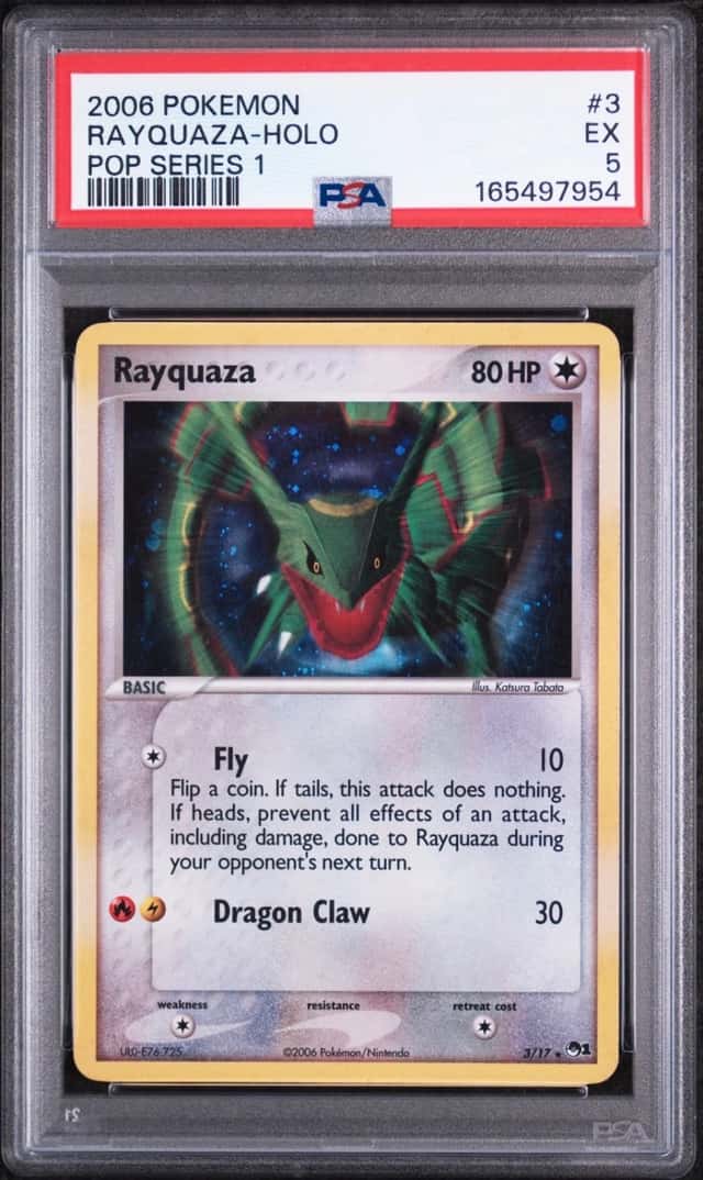 2006 POKEMON POP SERIES 1 #3 RAYQUAZA-HOLO PSA 5