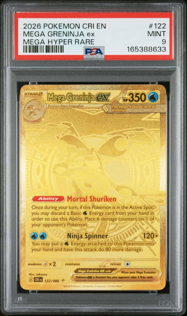 2026 POKEMON CRI EN-CHAOS RISING MEGA HYPER RARE #122 MEGA GRENINJA EX PSA 9