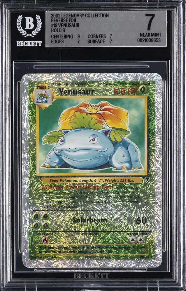 2002 POKEMON LEGENDARY COLLECTION HOLO R #18 VENUSAUR BGS 7