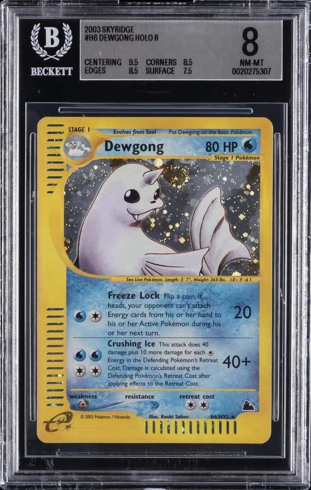 2003 POKEMON E-SKYRIDGE HOLO R #H6 DEWGONG BGS 8