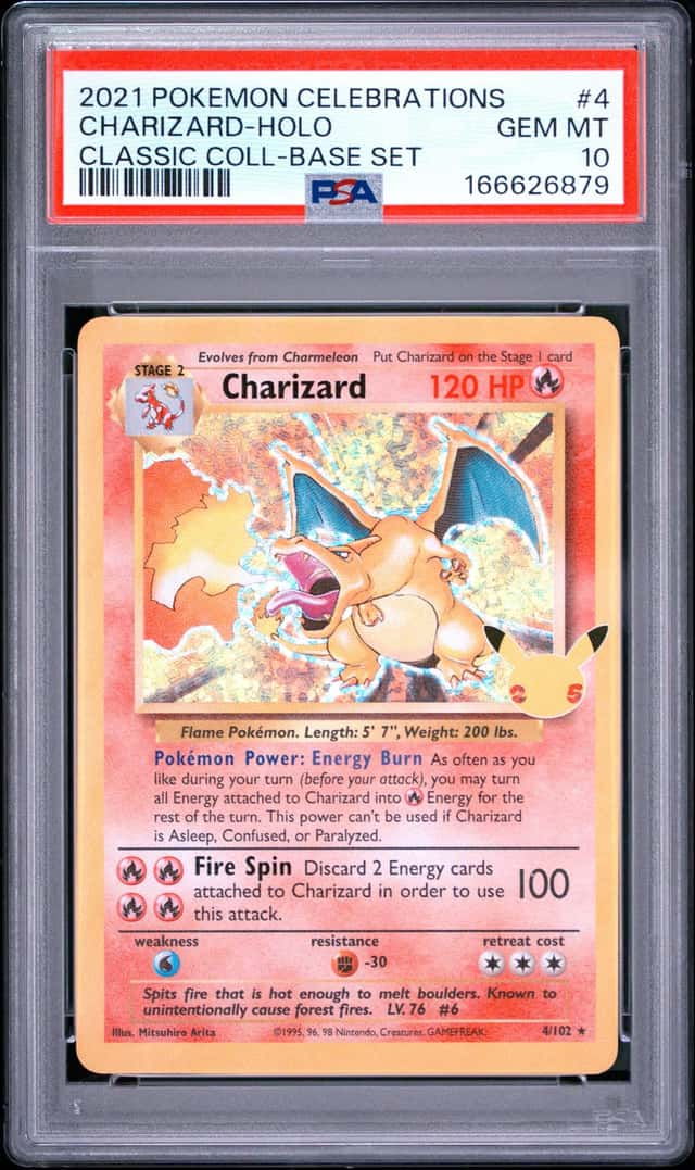 2021 Pokemon SWSH Celebrations Charizard Classic Collection Holo #4/102 PSA 10