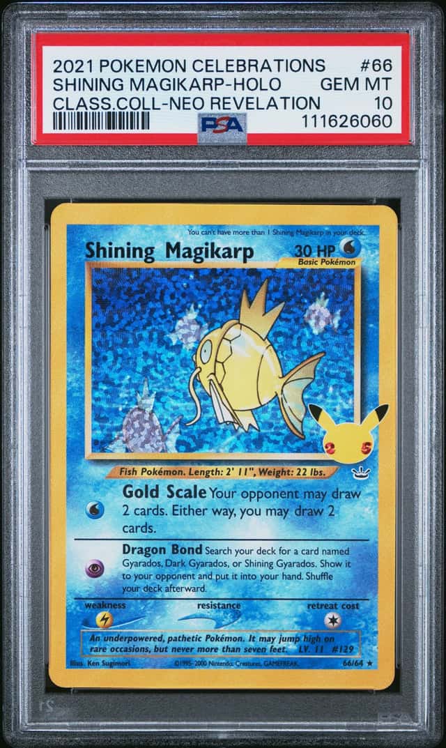 2021 POKEMON CELEBRATIONS CLASSIC COLLECTION #66 SHINING MAGIKARP-HOLO PSA 10
