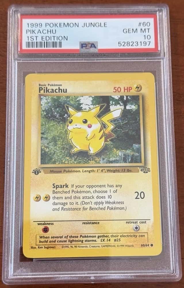 1999 Pokémon Pikachu 1st Edition Jungle Card 60/64 PSA 10