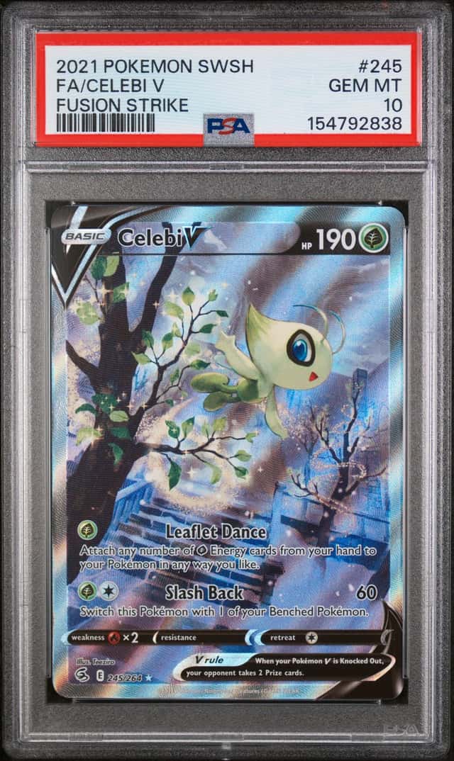 Celebi V (Alt Full Art) 245/264 Swsh08: Fusion Strike Holo PSA 10 POKEMON