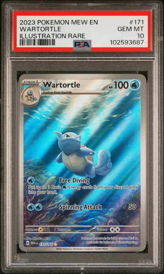 2023 POKEMON MEW EN-151 ILLUSTRATION RARE #171 WARTORTLE PSA 10