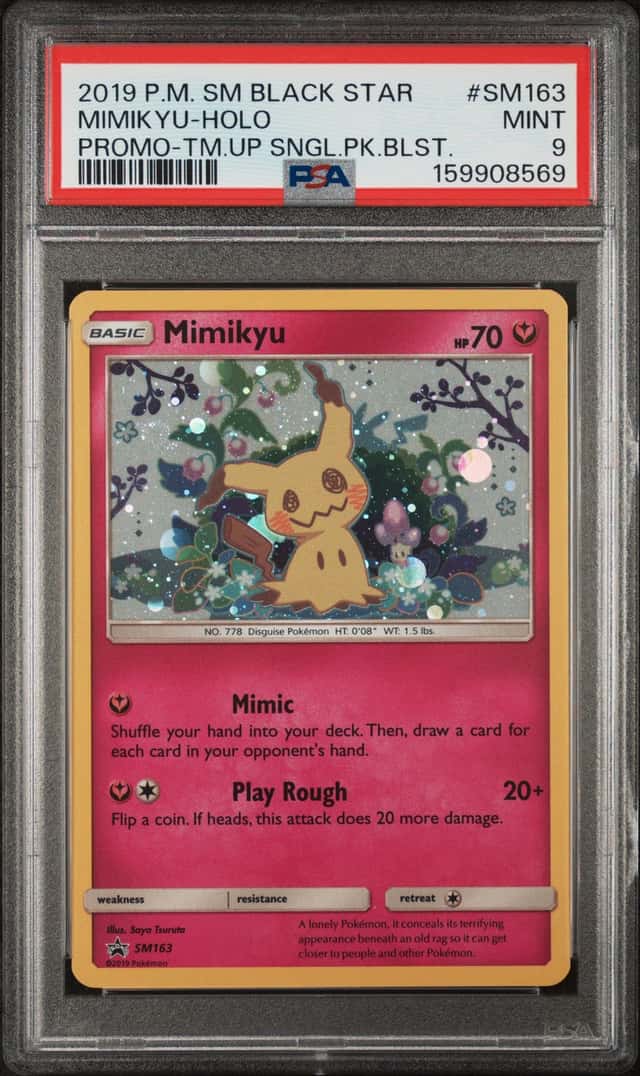 2019 POKEMON SM BLACK STAR PROMO TEAM UP SINGLE PACK BLISTERS MIMIKYU-HOLO PSA 9