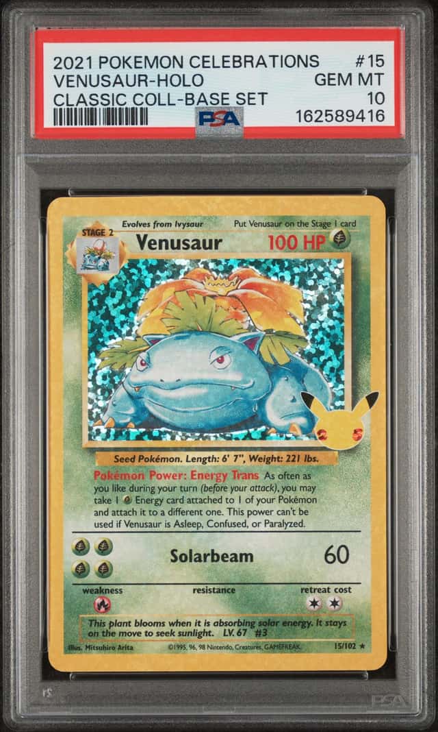 2021 POKEMON CELEBRATIONS CLASSIC COLLECTION #15 VENUSAUR-HOLO PSA 10