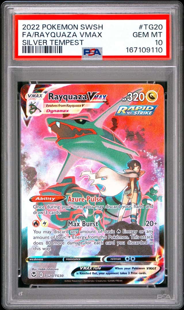 RAYQUAZA VMAX 2022 POKEMON SILVER TEMPEST TG20/TG30 FULL ART PSA 10 Q3963-7
