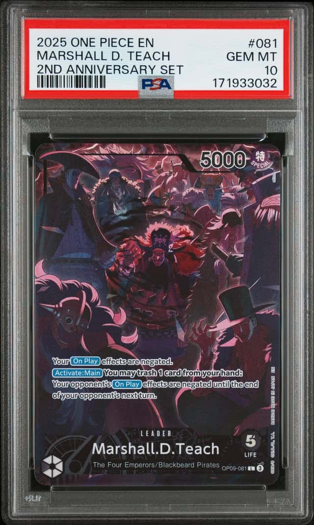 2025 One Piece Promo 2nd Anniversary Set Leader Marshall D. Teach #OP09-081