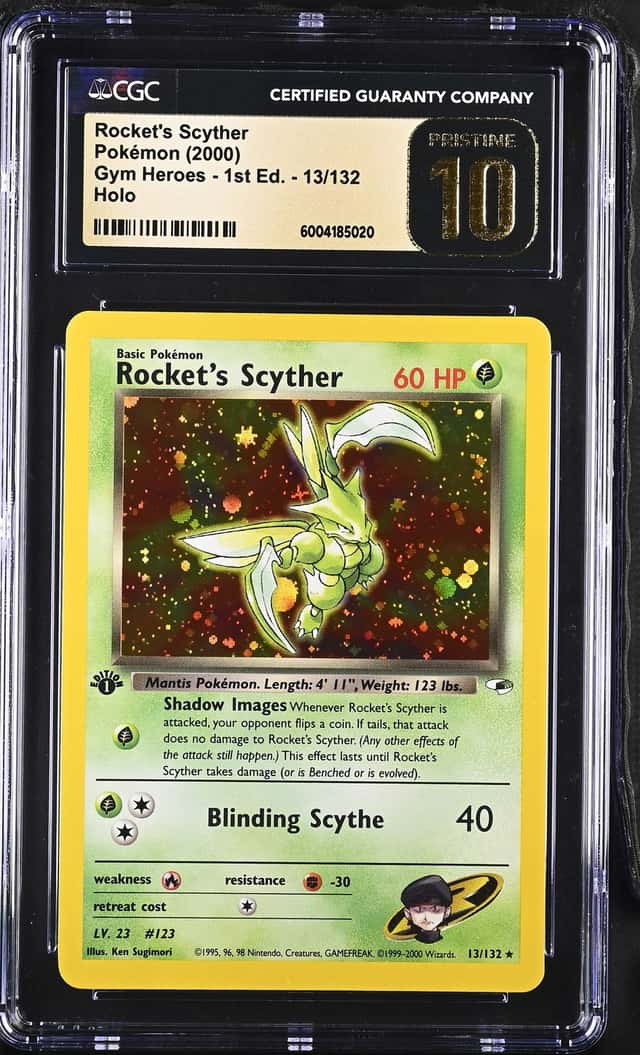 2000 Pokemon Gym Heroes 1st Edition Holo Rocket's Scyther #13