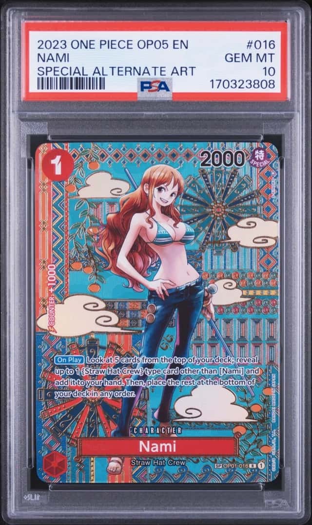 2023 ONE PIECE OP05-AWAKENING OF THE NEW ERA SPECIAL ALTERNATE ART NAMI PSA 10
