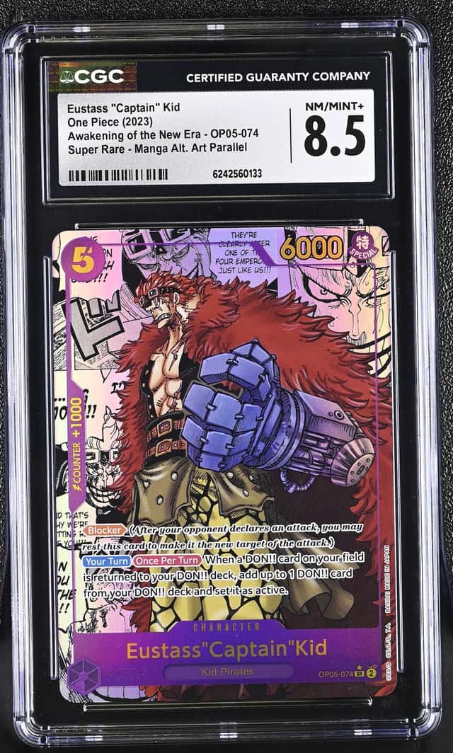 2023 One Piece Awakening Eustass "Captain" Kid Manga Alt Art #OP05-074 CGC 8.5