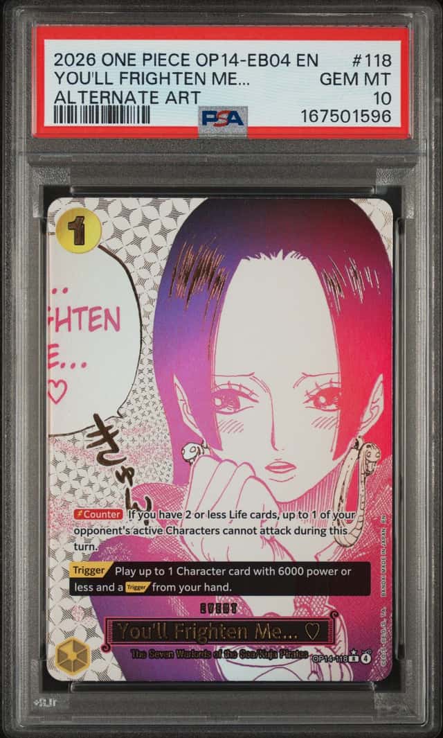 You'll Frighten Me... PSA 10 One Piece Azure Sea's Seven Alt Art #OP14-118 1596