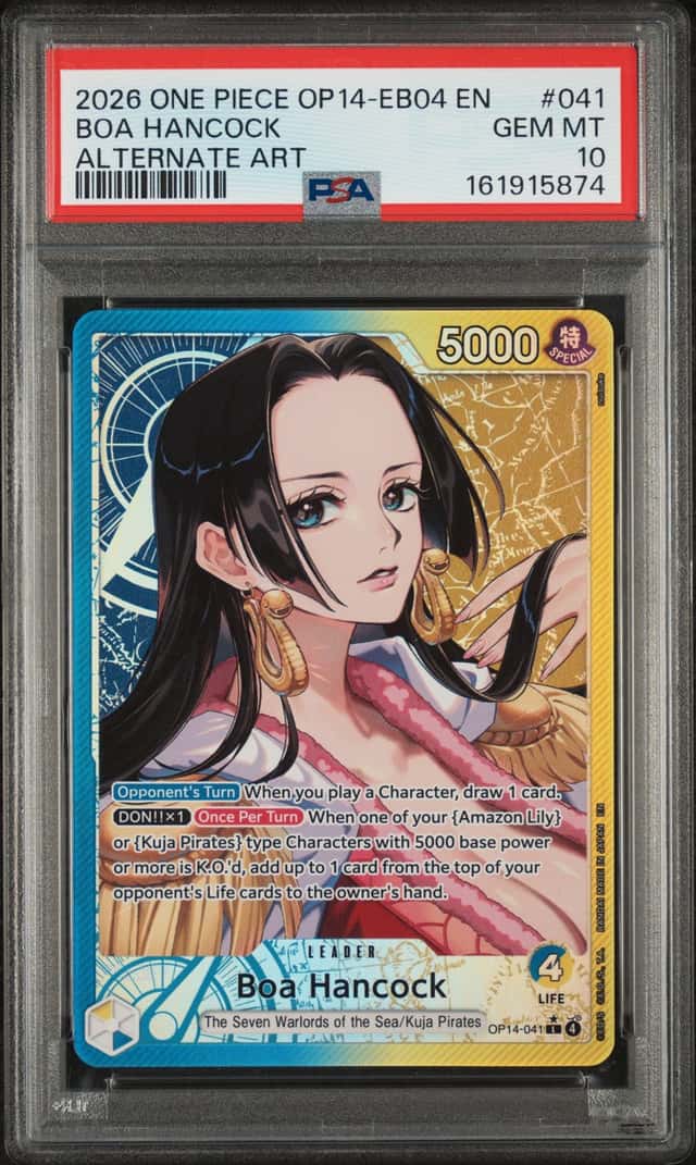 2026 One Piece Azure Sea's Seven Boa Hancock Leader Alt Art #OP14-041 PSA 10