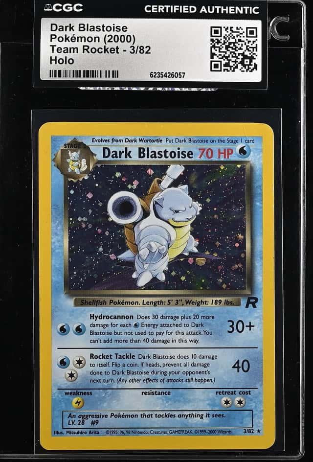2000 Pokemon Team Rocket Holo Dark Blastoise #3 CGC AUTH