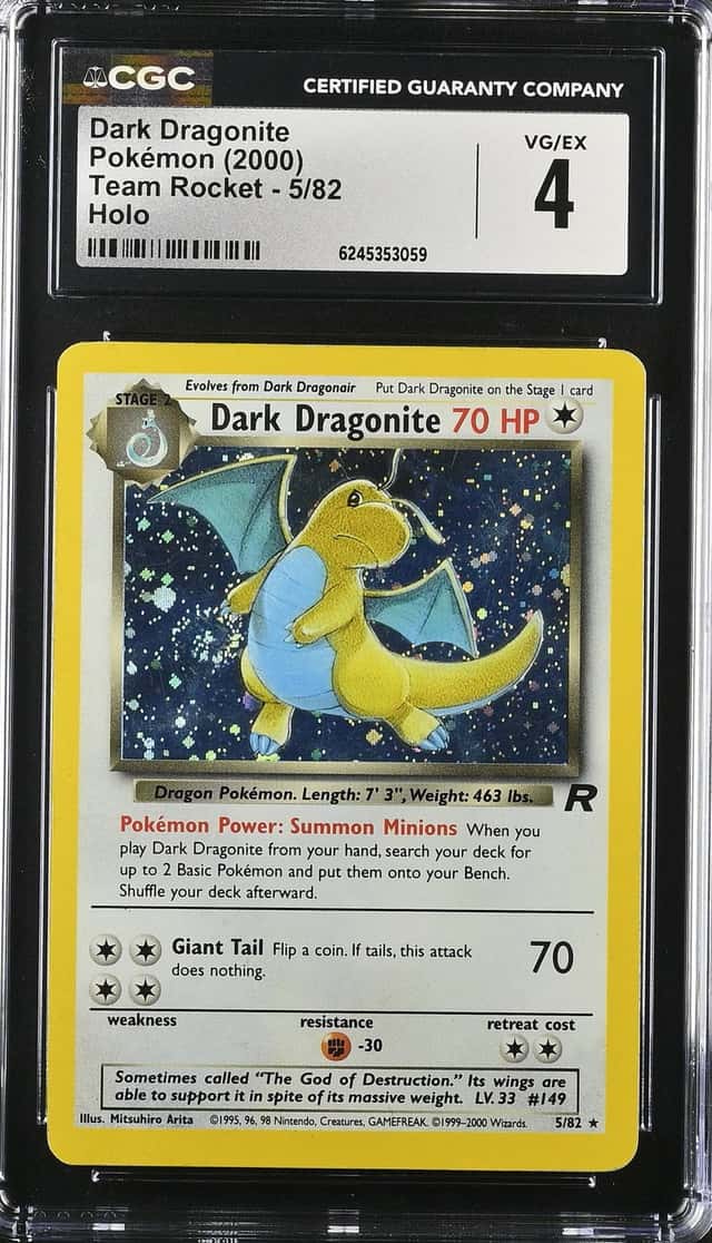 2000 Pokemon Team Rocket Holo Dark Dragonite #5 CGC 4 VGEX