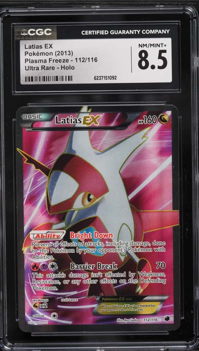 2013 Pokemon Black & White Plasma Freeze Full Art Latias EX #112 CGC 8.5 NM-MT+