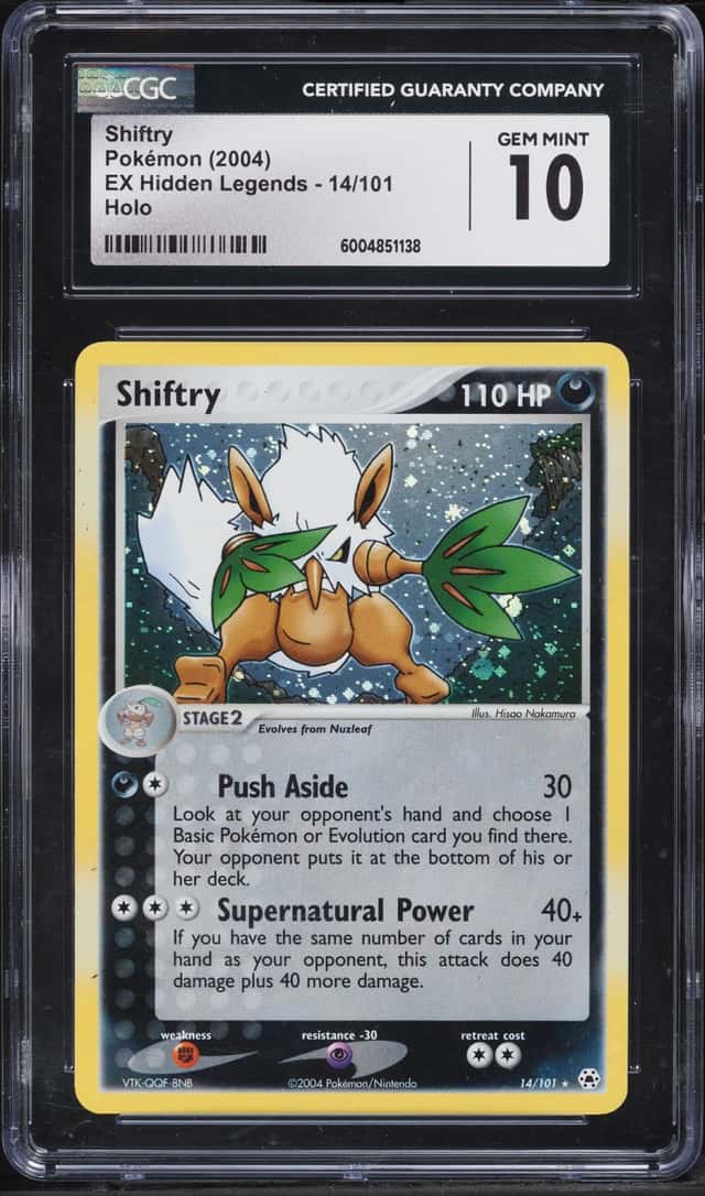 2004 Pokemon EX Hidden Legends Holo Shiftry #14 CGC 10 GEM MINT