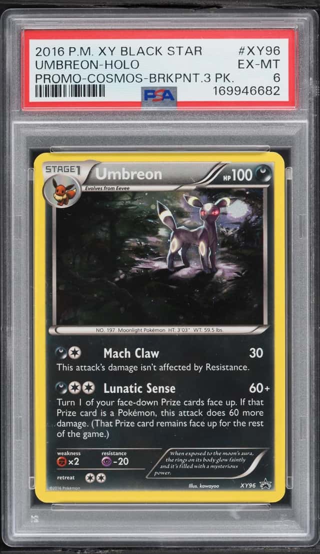 2016 Pokemon XY Black Star Promo BREAKpoint Cosmos Holo Umbreon #XY96 PSA 6 EXMT