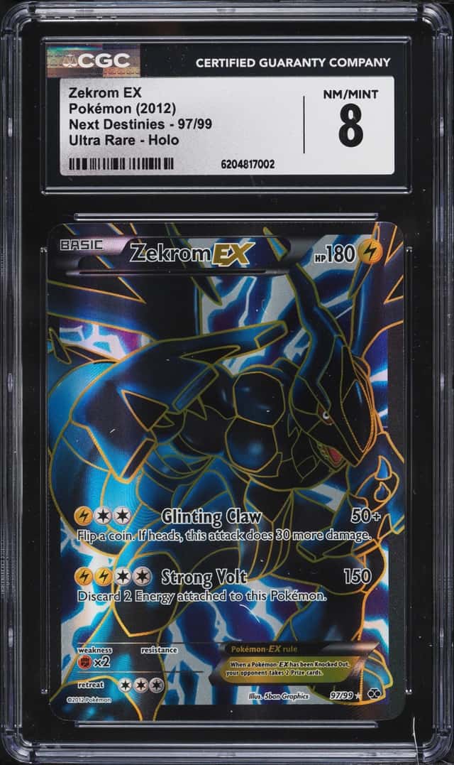 2012 Pokemon Black & White Next Destinies Full Art Zekrom EX #97 CGC 8 NM-MT