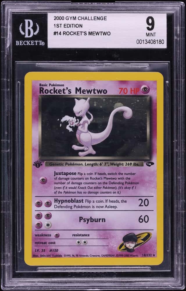 2000 Pokemon Gym Challenge 1st Edition Holo Rocket's Mewtwo #14 BGS 9 MINT