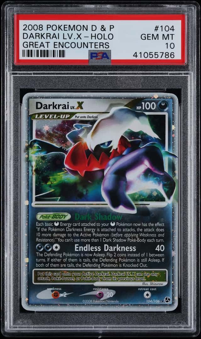2008 Pokemon Diamond & Pearl Great Encounters Holo Darkrai LV.X #104 PSA 10 GEM MINT