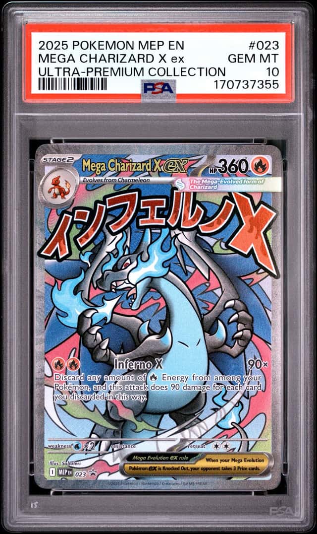 2025 POKEMON MEP EN BLACK STAR PROMO #023 MEGA CHARIZARD X EX PSA 10 NEW CERT!!