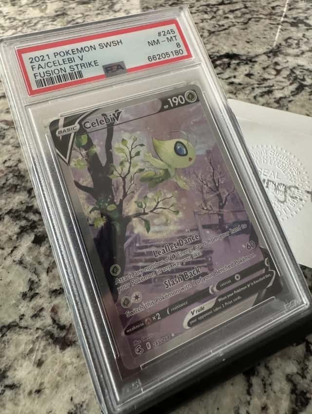 PSA8 (2021 POKEMON SWSH FUSION STRIKE) FULL ART CELEBI V 245/264