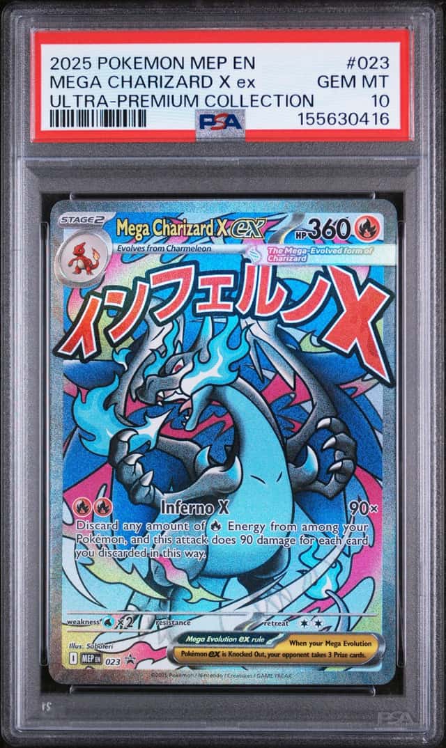 2025 POKEMON MEP EN-ME BLACK STAR PROMO #023 MEGA CHARIZARD X EX PSA 10