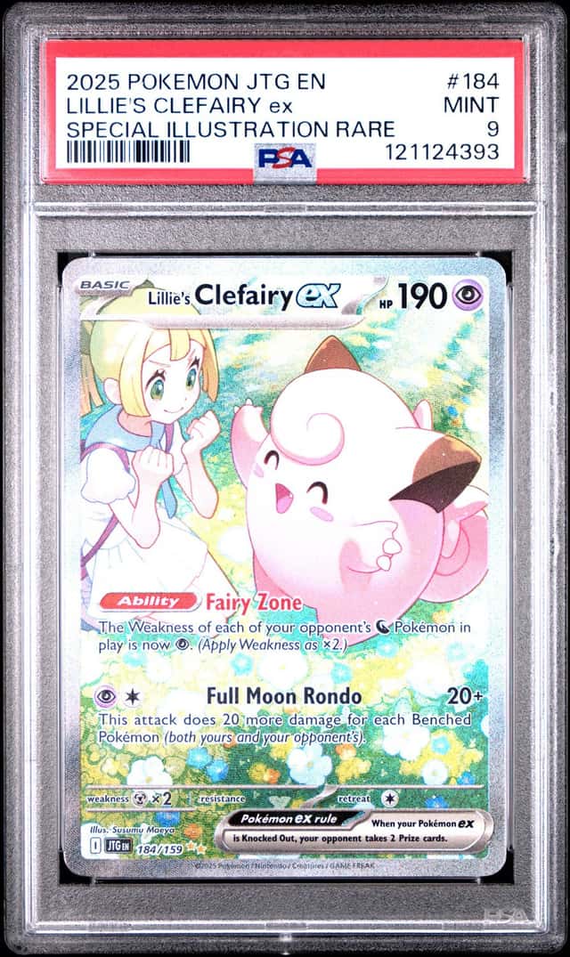 Pokemon TCG Lillie's Clefairy ex 184/159 Sv09: Journey Together Holo PSA 9