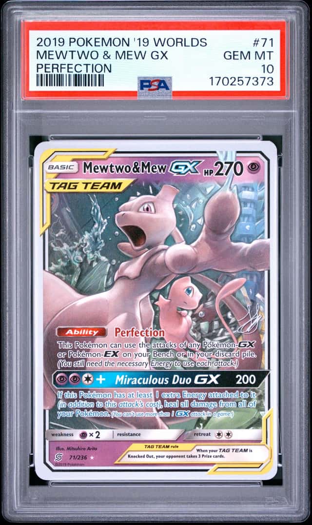 2019 POKEMON 2019 WORLD CHAMPIONSHIPS DECK: PERFECTION MEWTWO & MEW GX PSA 10